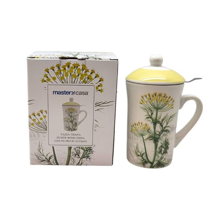 TAZZA TISANA FIORI GIALLI CFILTRO